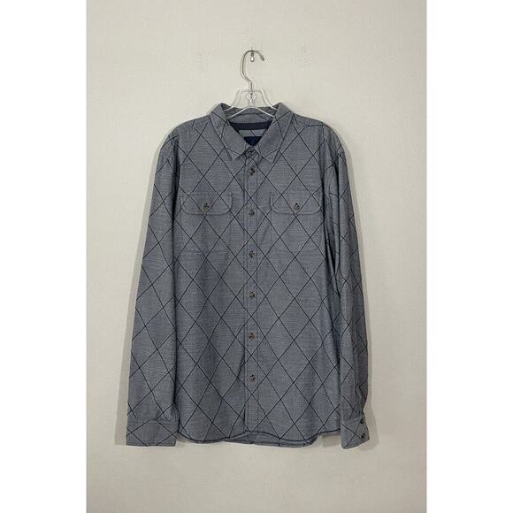 PRANA Men’s Large Rennin Woven Button Front Shirt Long Sleeve Casual Work - Picture 1 of 9